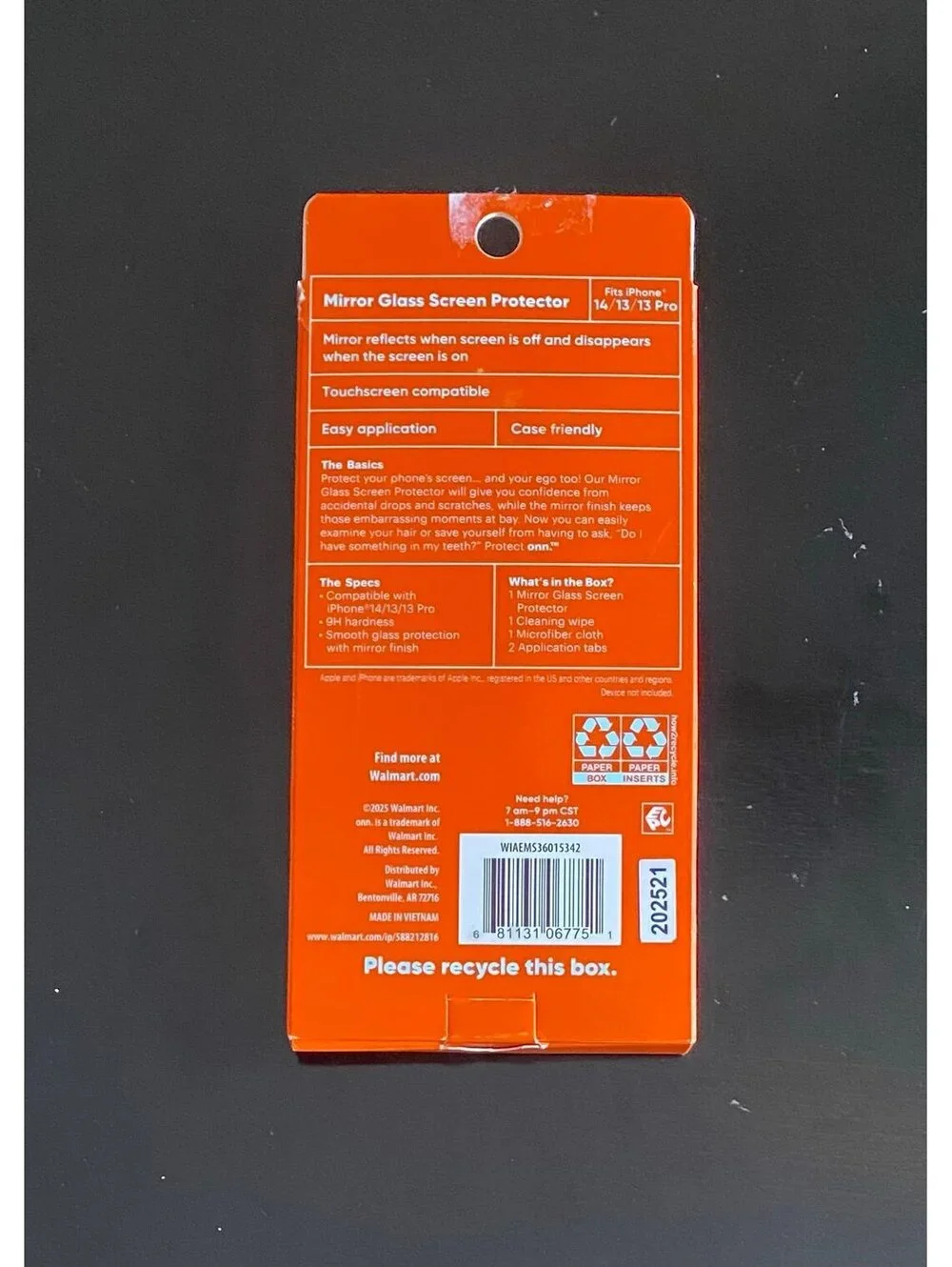 Onn Mirror Glass Screen Protector for iPhone 16e/14/13/13Pro